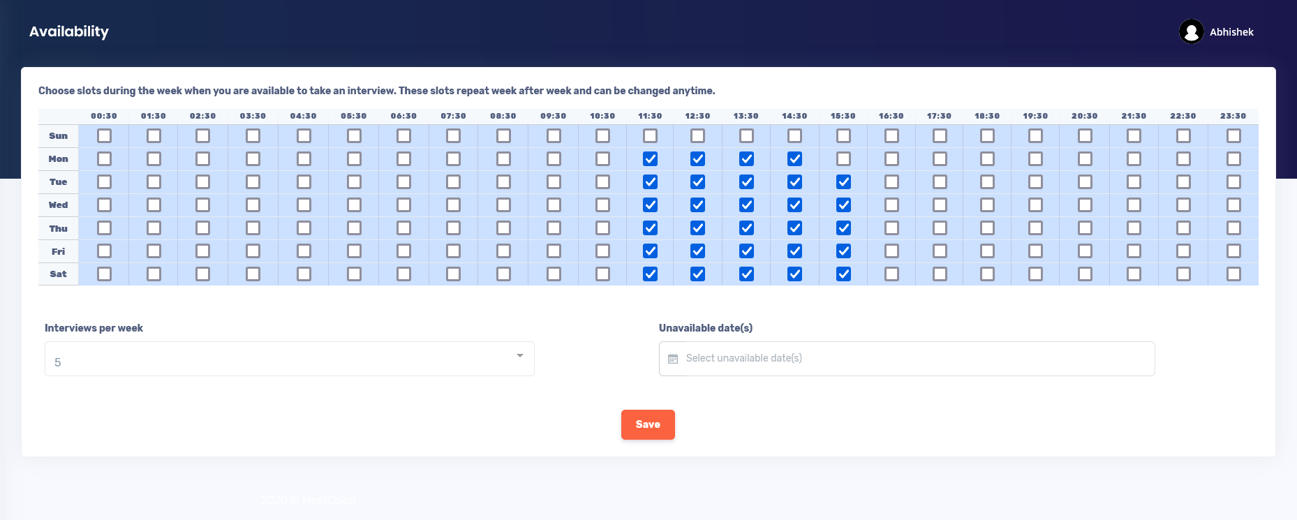 Interview Availability