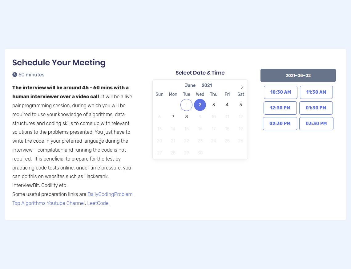 Scheduling Timeslots